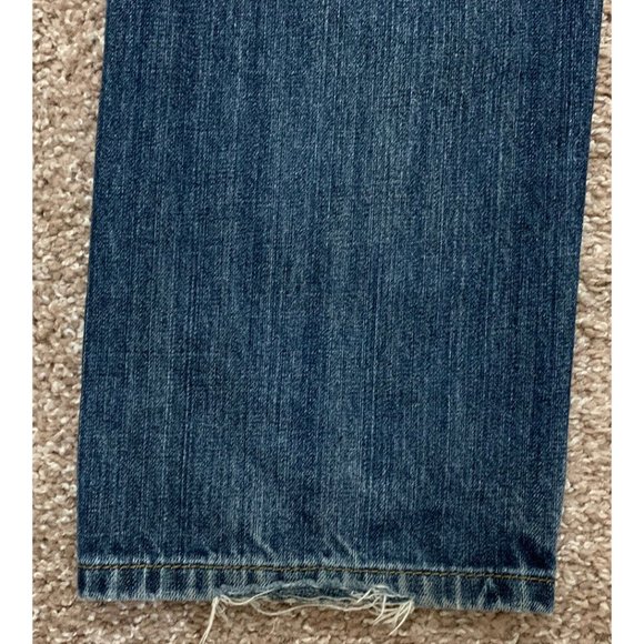 Levis 505 Regular Fit Blue Distressed 33x32 Men’s Jeans Ripped - Picture 11 of 14